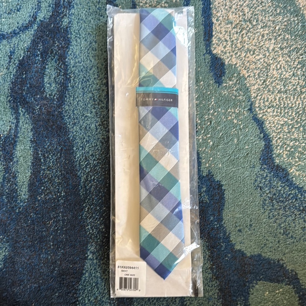 New, Kids Tommy Hilfiger Blue Plaid Tie